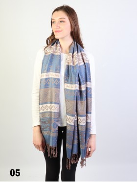  Two Tone Pashmina Scarf W/ Tassels